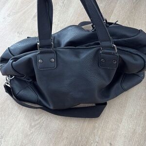 Leather Plaid Weekender Bag